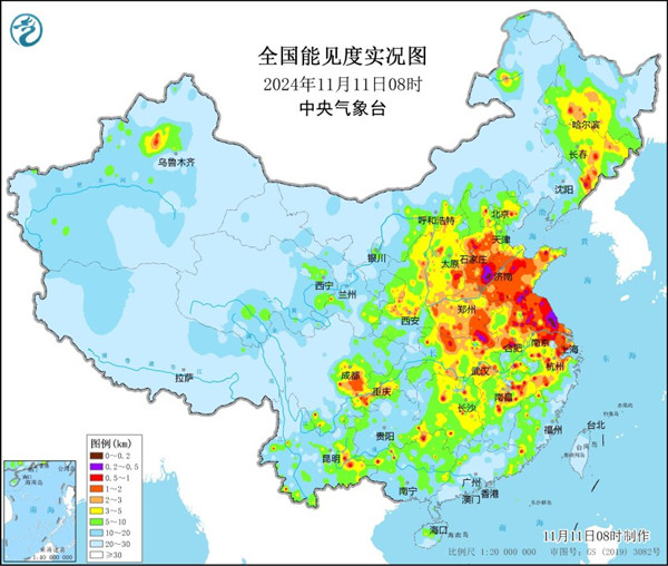 今晨山东江苏等局地能见度不足100米 华北等地今明天仍多雾和霾