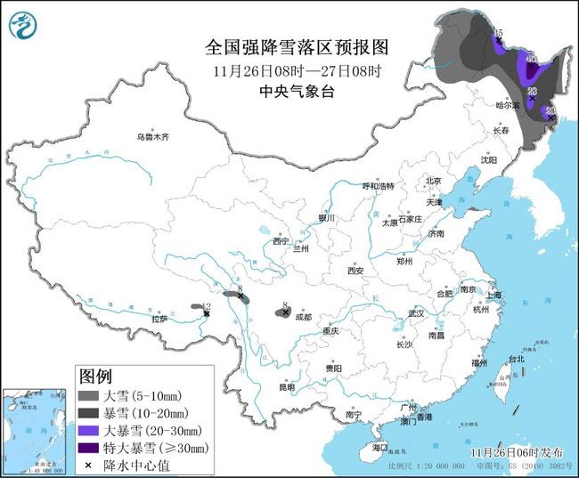 暴雪黄色预警：4省区部分地区有大到暴雪 黑龙江局地有特大暴雪