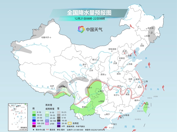 中东部以偏冷状态开启数九天 明天南方降水范围有所扩大