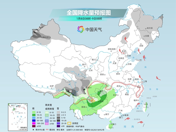冷空气持续影响中东部等地 湖南贵州多地或迎今冬初雪
