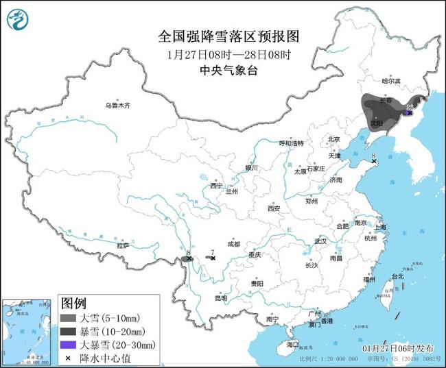 暴雪黄色预警！东北地区强降雪继续 吉林东南部局地有大暴雪