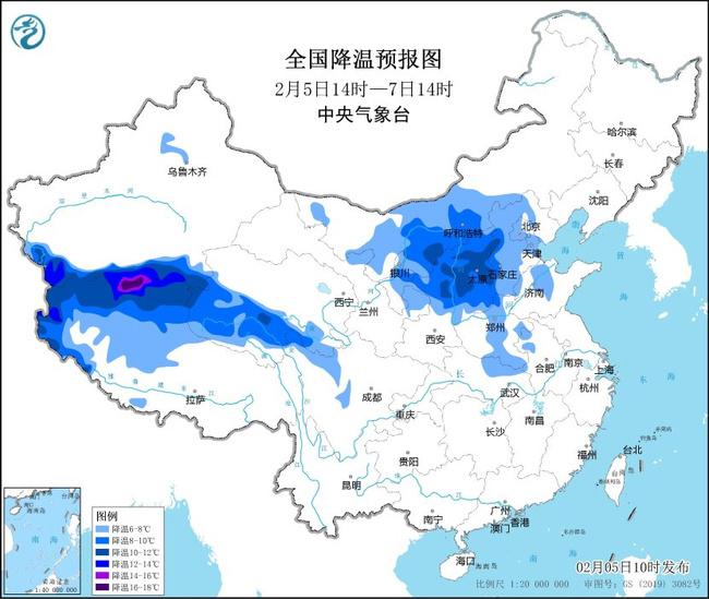 中央气象台发布蛇年首个寒潮预警 北方部分地区过程降温可超10℃