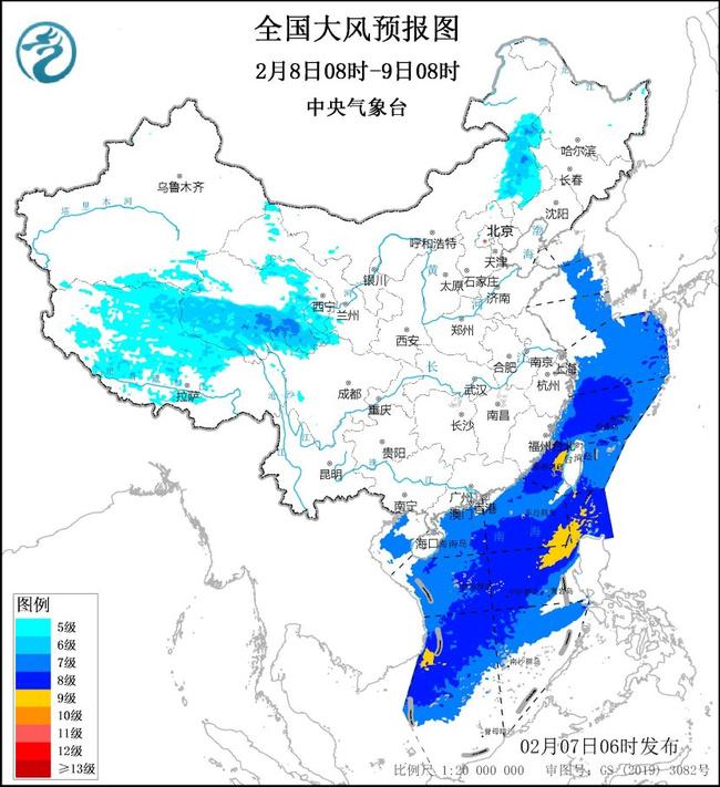 大风黄色预警：华北北部等地部分地区最大阵风可达9至10级