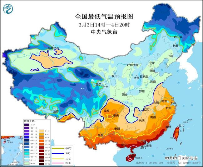 寒潮蓝色预警：江南南部等地部分地区降温可达10℃以上