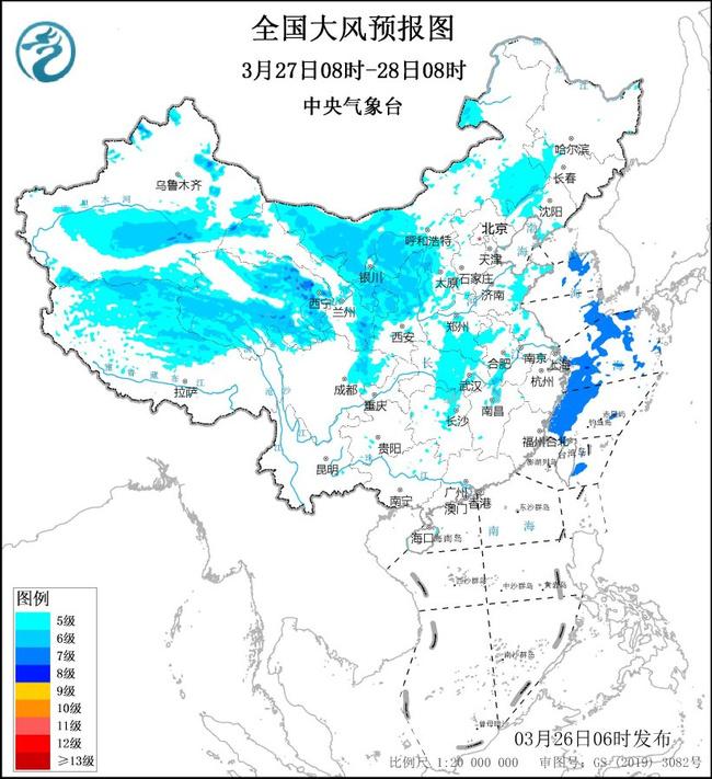 大风蓝色预警：河北山东四川等12省区部分地区阵风可达7至8级
