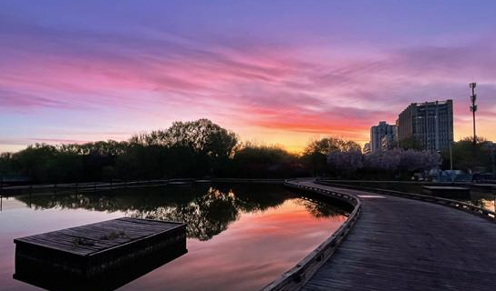 今天早晨，北京出现朝霞