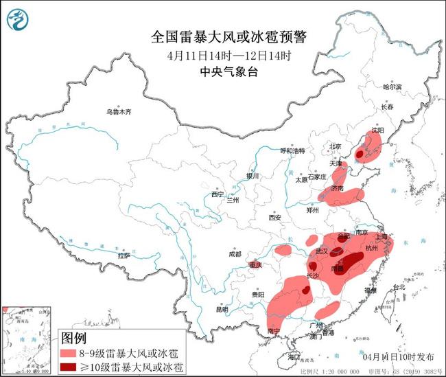 强对流天气预警提升至黄色 安徽湖北江西等地有10级以上雷暴大风