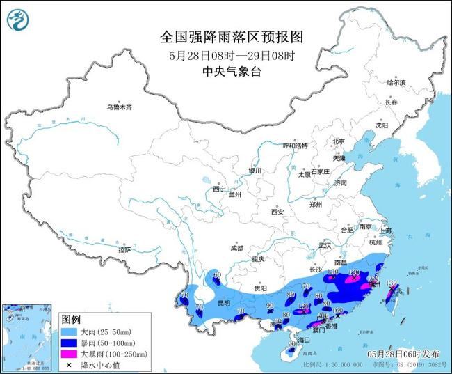 暴雨黄色预警：江西福建广西广东台湾等地部分地区有大暴雨