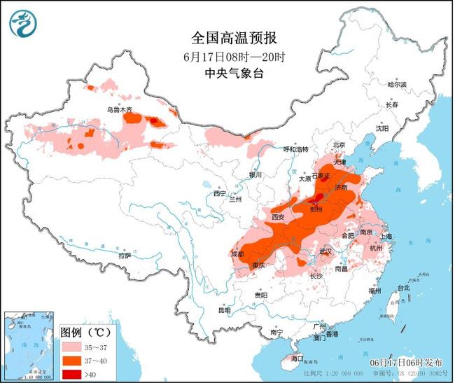 高温黄色预警：黄淮江汉江南等地部分地区有35至39℃的高温