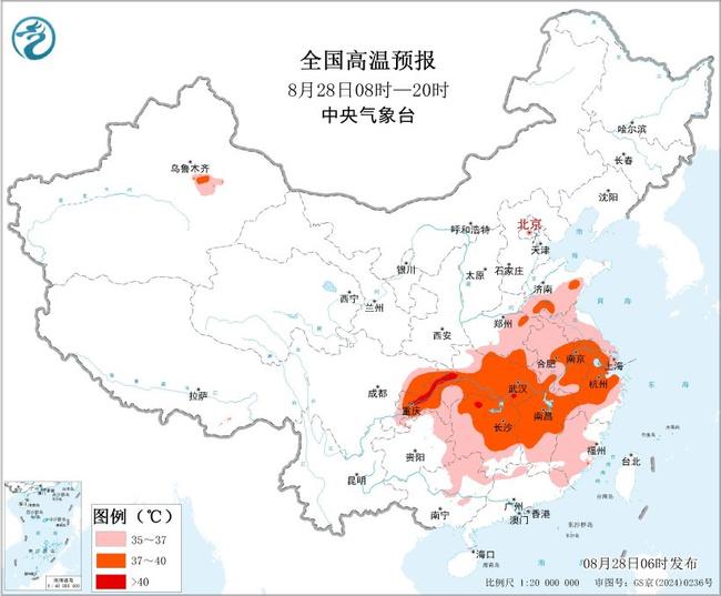 高温黄色预警：重庆湖南等地局地可达40℃以上