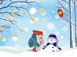 为女儿堆的大熊雪人火了 一下子成了网红打卡地