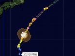 第20号台风玛瑙最新路径走向图：仍趋向日本东南部洋面强度12级